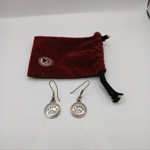 925 Sterling Silver Vintage Boyd's Bears Paw Dangling Drop Hook Earrings